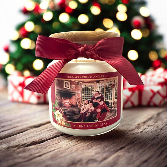 Christmas photo candle